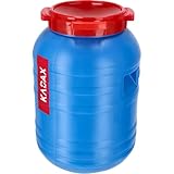 KADAX Plastikfass, 30L Fass aus HDPE-Kunststoff mit Deckel, Deckelfass, Spundfass, multifunktionales Kunststofffass, Universalfass, Wasserfass, Weithalsfass (1 Stück, Blau)