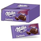 Milka Zartherb 23 x 100g, Zartschmelzende Schokoladentafel mit dunkler Alpenmilch Schokolade