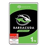 Seagate Barracuda 1 TB interne Festplatte HDD, 2.5 Zoll, 5400 U/Min, 128 MB Cache, SATA 6 Gb/s, silber, FFP, Modellnr.: ST1000LMZ48