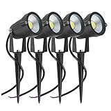 PANDD 4 Packungen Gartenstrahler Draussen Landschaft LED Lampe Pathway Hof Wasserdicht