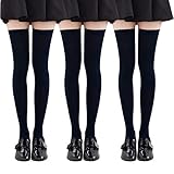 YSense Beau 3 Paar Overknee Strümpfe Kniestrümpfe Lange Damen Socken Knee High Socks MEHRWEG Schwarz