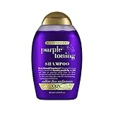 OGX Purple Toning Shampoo (385 ml), Feuchtigkeitsspendendes Silbershampoo Mit Keratin, Lila Feige Und Iris, No Yellow Silver Shampoo Für Blondes Blondiertes Haar, Anti Gelbstich Tönungs shampoo