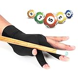 Billardhandschuh 3-Finger-Handschuhe Links Öffnen Finger Snooker Handschuh mit Polster Schnelltrocknend Atmungsaktiv für Linke Brücke dehnbarer Pool Queue Billard Zubehör Männer Frauen Erwachsene