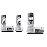 Panasonic KX-TGE522GS DECT Seniorentelefon mit Notruf (Großtastentelefon mit Anrufbeantworter, schnurlos) Silber-schwarz & KX-TGE520GS DECT Seniorentelefon mit Notruf (schnurlos) Silber-schwarz