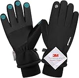 wasserdichte Winterhandschuhe, 3M Thinsulate Warme Touchscreen Handschuhe für Herren und Damen, Fahrradhandschuhe für Reiten Laufen Skifahren Wandern Radfahren