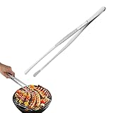 SHULLIN Kochpinzette Küchenpinzette lang 30cm Grillpinzette Fleischzange Grillzange Edelstahl Pinzette Küche Fleischpinzette Bratpinzette Hochwertige Zange Bratzange zum Kochen Backen