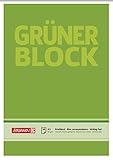 Brunnen 1052436 Briefblock / Schreibblock / Der grüne Block (A5, blanko, 50 Blatt, 60g/m²)