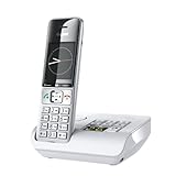 Gigaset Family A - Schnurloses DECT-Telefon mit Anrufbeantworter - Elegantes Design - top Audioqualität mit Freisprechfunktion - Komfort Anrufschutz - Adressbuch mit 200 Kontakten, weiß