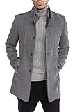 Redbridge Herren Mantel Winterjacke elegante Jacke Slim-Fit Transformable Hellgrau L