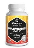 Multivitamin Kapseln hochdosiert, 13 Vitamine A, B, C, D, E, K, 120 vegetarische Kapseln für 4 Monate, ohne Jod, Natürliche Nahrungsergänzung ohne Zusatzstoffe, Made in Germany