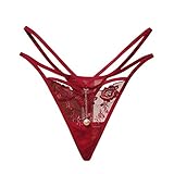 JISUXIAB Submissive Dessous für Frauen Plus Damen Spitze Frauen Unterwäsche Slip Sexy Tanga Hose Tanga Whisper of the Heart Japanisch, wein, One size