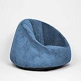 N&V Kleiner Bean Bag Chair , Mini-Sitzsack, Schaumstofffüllung, inklusive abnehmbarem und maschinenwaschbarem Bezug, 68 cm, weiches Kunstpelz, blau