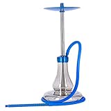 MR EDS E22 Champion - Premium Shisha Wasserpfeife aus Edelstahl und Aluminium mit Silikonschlauch und Mundstück, Integrierter Diffusor, Modernes Ausblassystem (Amber, Grau)