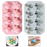 YUESEN Silikon Süßigkeiten Formen 2PCS Silikon Backform Kuchenform Mickey Minnie Silikonformen Eiswürfelform Schokoladen Süßigkeiten Formen DIY handgefertigt Tools für Jelly Sugar Candy