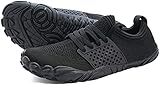 Joomra Damen Minimalistische Trail Running Barfußschuhe - breite Zehenbox, Schwarz (3_ Allblack), 36 EU