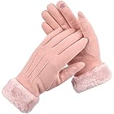 Chstarina Handschuhe Damen Winter, Winterhanschuhe Touchscreen, Plüsch-Handschuh Warm und Winddicht, Fleece Winterhandschuhe für Outdoors Frauen Damen und Mädchen (rosa)