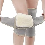 Afinder Knieschoner Elastische Kniebandage Winter Weich Wolle Verdicken Knieschützer Thermo Knieorthese Beinlinge Beinwärmer Professionel Kniewärmer mit Klettverschluss