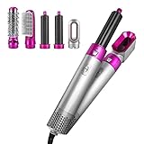 Trintion 5 in 1 Haartrockner Bürste Warmluftbürste Heißluftstyler Abnehmbar Rotierende zum Trocknen Volumisieren Glätten Locken Massage Styling