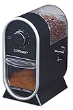 Cloer 7560 Elektrische Kaffeemühle mit Scheibenmahlwerk / 100 W / für 150 g Kaffeebohnen / für 2-12 Tassen / verstellbarer Mahlgrad / schwarz