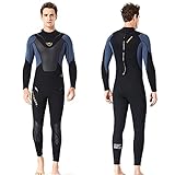 Taruor Neoprenanzug Herren aus 3mm Premium Neopren und Elastisches Nylon, Ganzkörper Tauchanzug Einteilig mit Rückenreißverschluss zum Surfen Tauchen Schnorcheln