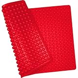 Newaner Silikon Backmatte, (1.2cm) Mini Hemisphäre Silikonmatte Backform für Hundekekse, Wiederverwendbare Backunterlage für den Backofen, Hitzebeständig und lebensmittelecht, Bpa-frei(rot)