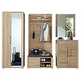 GO Garderoben Set in heller Sonoma Eiche Optik - moderne Softclose Flurgarderobe für Ihren Eingangsbereich - 268 x 200 x 40cm (B/H/T)