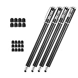 METRO Eingabestift Smartphone Touchstift Touch Pen 4 Stücke 2 in 1 Premium Stift Stylus mit 20 X Ersatzspitzen für Iphone Ipad Samsung Galaxy Handy und Tablets (4*Schwarz)