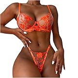 Dessous Set reizwäsche mit Strapse Frauen-Wäsche-Korsett-Spitzen-freier Draht Rassiger Musselin-Nachtwäsche-Unterwäsche-Oberteile + Slips erotiek wäsche für Frauen Sex unterwäsche Frauen