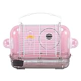 ORTOLY Hamsterkäfig Hamster Carrier Hamster Travel Cage Clear Gute Belüftung Abnehmbares Design Leicht zu reinigen Für Rennmäuse Kleine Rattenkäfige Kleintier Lebensraum