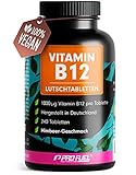 Vitamin B12 Lutschtabletten 240x HIMBEERE - 1000µg (mcg) aktives Methylcobalamin B12 - leckerer Geschmack - vegan & hochdosiert - vegane Tabletten zum Lutschen - Ohne Zuckerzusatz - mit Xylit gesüßt