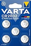 VARTA Batterien Knopfzellen CR2032, Lithium Coin, 3V, kindersichere Verpackung, für elektronische Kleingeräte - Autoschlüssel, Fernbedienungen, Waagen,(5 Stück) 1er Pack