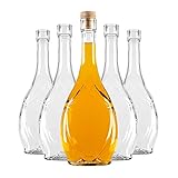 Glasflaschen 500ml - Weinflaschen Leer 5 Stücke - Glasflasche Icona - Flaschen zum Befüllen - Glass bottle Mit Korken