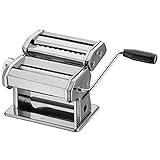 WMF Gourmet Nudelmaschine Edelstahl 19,5x 12,5x 12,5 cm, 9 Teigstufen, ideal für Teigplatten, schmale und breite Nudeln