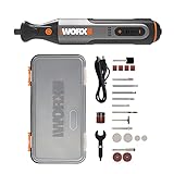 WORX Akku Multifunktionswerkzeug 8V WX106 mit 23 Zubehören Variable Drehzahleinstellung 5000-28000 U/min 3,2 mm Aufnahmegröße USB-Aufladung zum Schleifen, Gravieren, Polieren, Schneiden, Bohren usw.