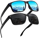 LEDING&BEST Sonnenbrille Herren Damen Polarisierte Blendschutz/TR90 unzerbrechlicher Rahmen Radfahren Fahren Angeln Klettern Vintage-Brille Outdoor-Sportarten Strand Sonnenbrillen