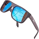 Verdster Damensonnenbrille Nicht-Verspiegelt Retro Eckige Klassische 90er Sonnenbrille für Herren Sport Wandern Autofahren Strand Islander Blau