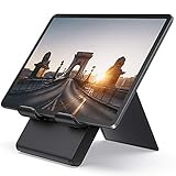 Lamicall Tablet Ständer Verstellbare, Tablet Stand - Faltbarer Halter, Halterung, Dock für 2022 iPad Pro 9.7, 10.2, 10.5, iPad Air 2 3 4, iPad Mini 2 3 4, Samsung Tab, andere Tablet 5'-13' - Schwarz