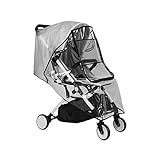 Regenschutz für Kinderwagen, Universal Regenverdeck für Buggy und Sportwagen mit Großes Sichtfenster, Gute Luftzirkulation, Schadstofffrei - transparent