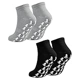 Jinlaili 2 Paar Anti-Rutsch-Socken Yoga Socken, Rutschfeste Socken für Damen Männer, Yoga Pilates Socken, Antirutsch Sportsocken Baumwolle für Sport Yoga Pilates Gymnastik Trampolin, UK 4-9/ EU 37-42