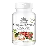 Knoblauch Mistel Weißdorn - 120 Tabletten mit Vitamin C, Hochdosiert, Vegan - Herba Direkt