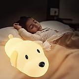 Nachtlicht Baby mit Dimmbares Schlummerlicht, PTN Nachtlicht Kinder LED Nachttischlampe Silikon Baby, Nachtlampe für Kinderzimmer USB Wiederaufladbare, Stilllicht Dimmbar 1H Timer