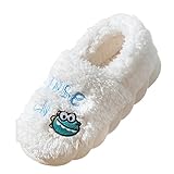 Heimschuhe mit Non-Slip Gummisohle Bequeme Hausschuhe Rutschfeste Slides Damen Schwarz Pantoffel Socken Damen Traillaufschuhe Damen Plüsch Slides Memory Foam Pantoffeln