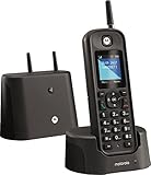 Motorola O201 DECT Schnurloses Telefon analog Freisprechen, Outdoor, wasserdicht, stoßfest Schwarz