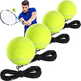 4 Stück Hohe Elastizität Practice Ball Tennisball mit Schnur fürs Training Trainingsball Tennis Selbststudium Geeignet für persönliches Tennistraining, Spielzeug für Haustiere, Freizeitsport (Grün)