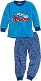 Playshoes Jungen Schlafanzug Frottee Feuerwehr 411503, 7 - Blau, 116