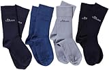 s.Oliver Jungen Socke 4 er Pack, S20205, Gr. 35-38, Mehrfarbig (30 blue, blue, stone, navy)