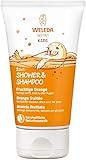 WELEDA Bio Kids 2in1 Shower & Shampoo Fruchtige Orange, Naturkosmetik Duschgel und Bodylotion zur schonenden Reinigung von Haut und Haar, geeignet für Kinder ab drei Jahren (1 x 150 ml)