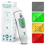 TAZMARTEC 5 in 1 Digitales Fieberthermometer Ohr für Babys, Kontaktloses Stirn und Ohrthermometer Kinder und Erwachsene - Schnell und Präzise Infrarotmessung