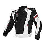 MNBVH Motorradjacke Herren mit Protektoren, Motorrad Schutzkleidung, Motorradkombi Herren, Motorradhose Motorräder Jacken Kombinationen, Reflektierender Motorradkleidu(Size:XXXXXL,Color:Weiß)