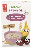 Freche Freunde Bio Feines Porridge Pflaume & Banane, Getreidebrei mit Obst für Babys ab 7 Monaten, vegan, 8er Pack (8 x 200 g)